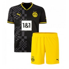 Borussia Dortmund Bortaställ Barn 2022-23 Korta ärmar (+ Korta byxor)